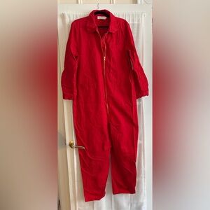 Red Sky Red Zip-Up Jumpsuit